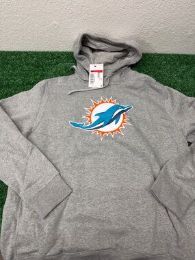 Nike Miami Dolphins Pullover Hoodie  NWT Size Large insulated hood, soft & cozy